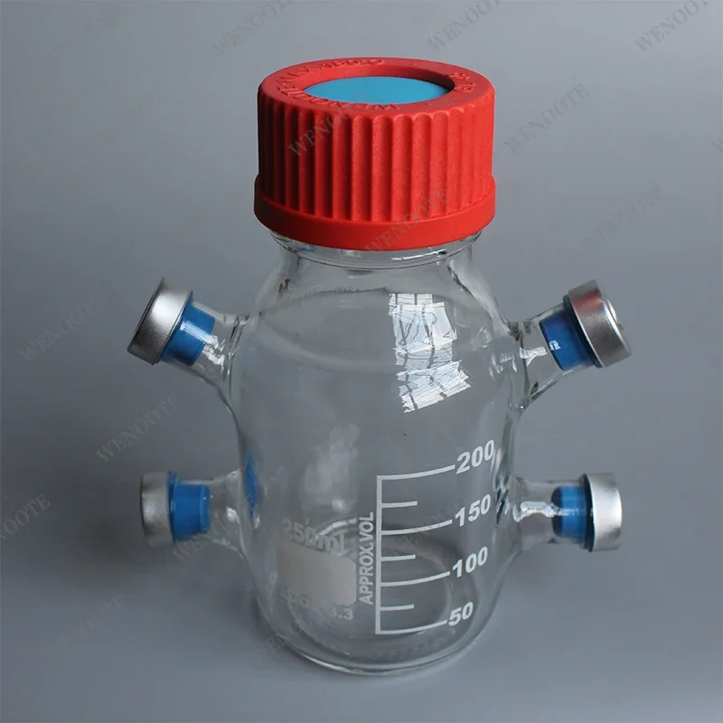 GL45 Biological Supply Material Bottle Jaw Anaerobic Bottle Microbial Fermentation Sealed Anaerobic Clamp Culture Bottle