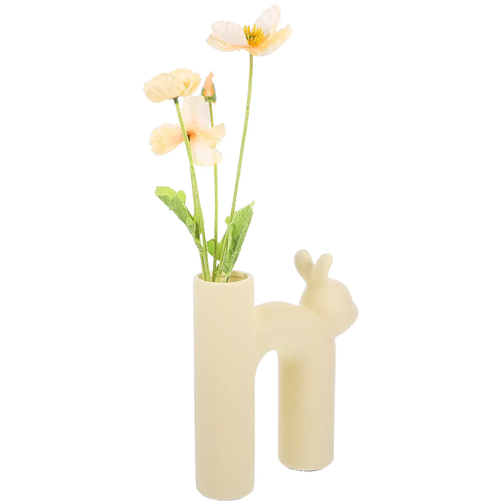 

Rabbit-Shaped Ceramic Vase for Home Office Mall Decor Modern Minimalist Flower Arrangement Pot Dried Flower Display Nordic Style