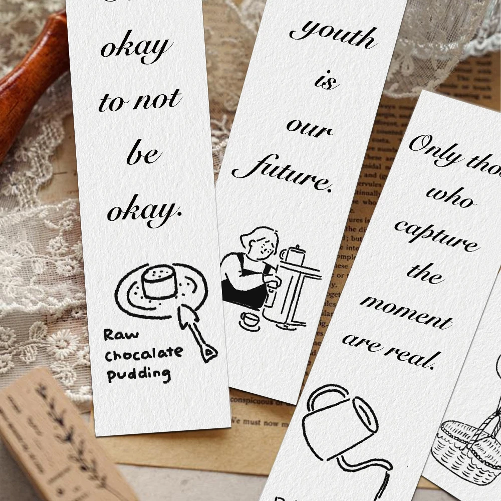 30 قطعة أبيض وأسود ملهمة الإنجليزية الإشارات المرجعية قراءة صفحات الكتب الشرح القرطاسية لوازم ورقة بطاقات الهدايا الإبداعية