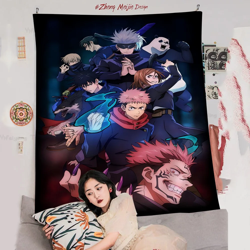 Anime Gojo Satoru Cartoon Tapestry Bohemian Wall Tapestries Mandala Home Decor