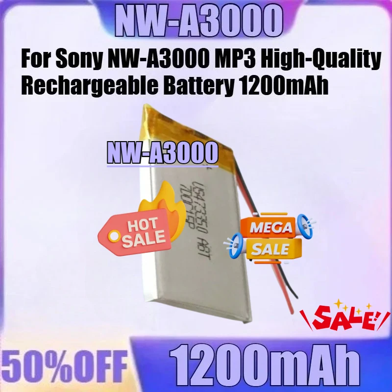 

1200mAh New NW-A3000 1200mAh High Quality Battery for Sony NW-A3000 MP3 High-Quality Rechargeable Battery 1200mAh