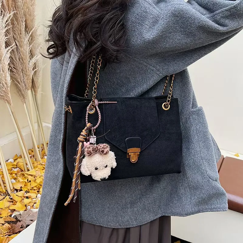 

Модная классическая элегантная женская сумка подмышки, дизайнерская замшевая сумка-тоут большой вместимости, повседневная многофункциональная сумка через плечо, сумка