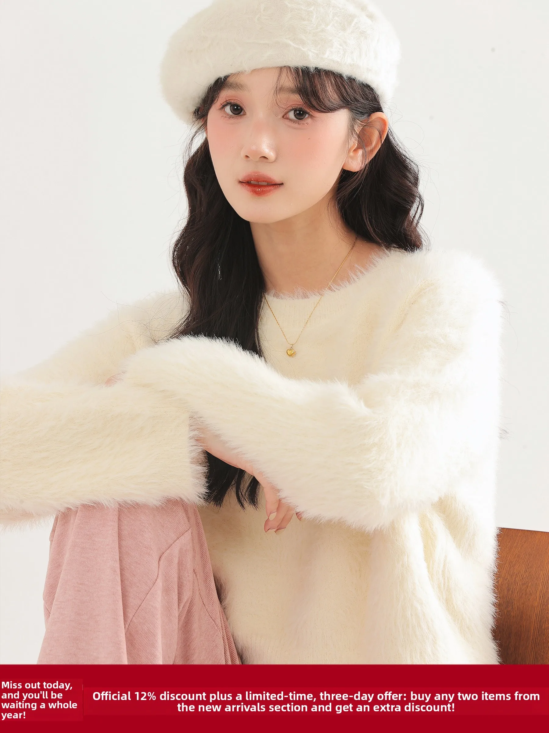 

Мягкий уютный рта круглый свитер Ne Camere для женщин, милый свитер прямого кроя, Thiened, осенне-зимний теплый модный топ