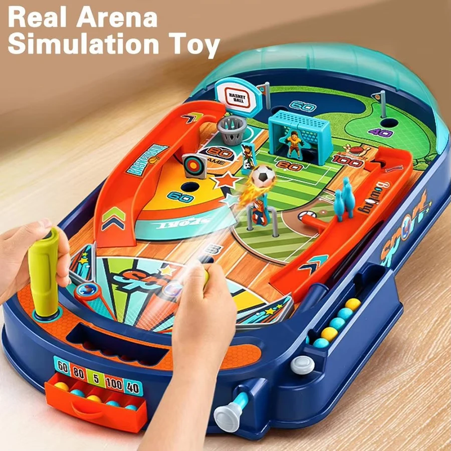 Children Pinball Machine Board Games Kids Marble Machine Match Table Games Montessori Toys Family Parent-child Interactive Toys
