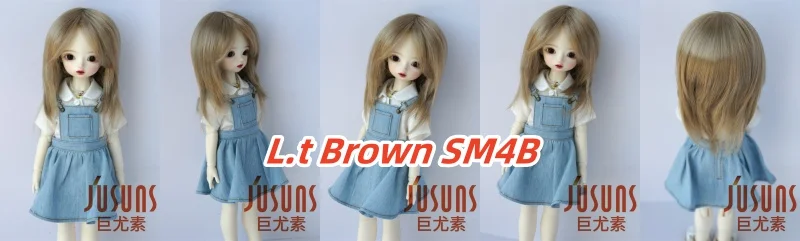 JD762 Natural curls Mid long doll wigs that can be tilted and self trimmed with bangs Full sizes Doll Accessories