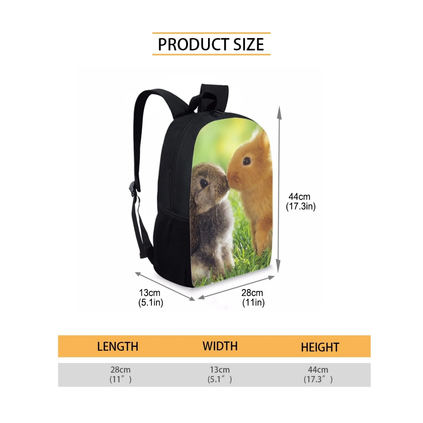 Kid Backpack for Boys and Girls canvas Schoolbags casual women's shoulder bag cute rabbit print Bookbags student Book Bag