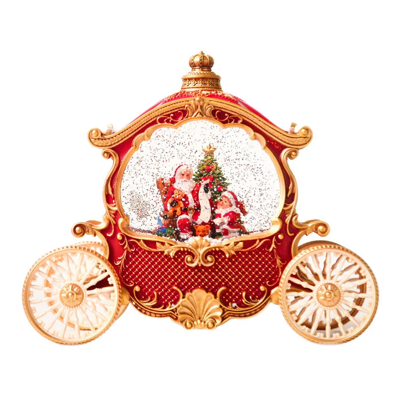 Christmas Eve Old Man Carriage High-end Music Box Music Box Children's Birthday Gift Crystal Ball Snow