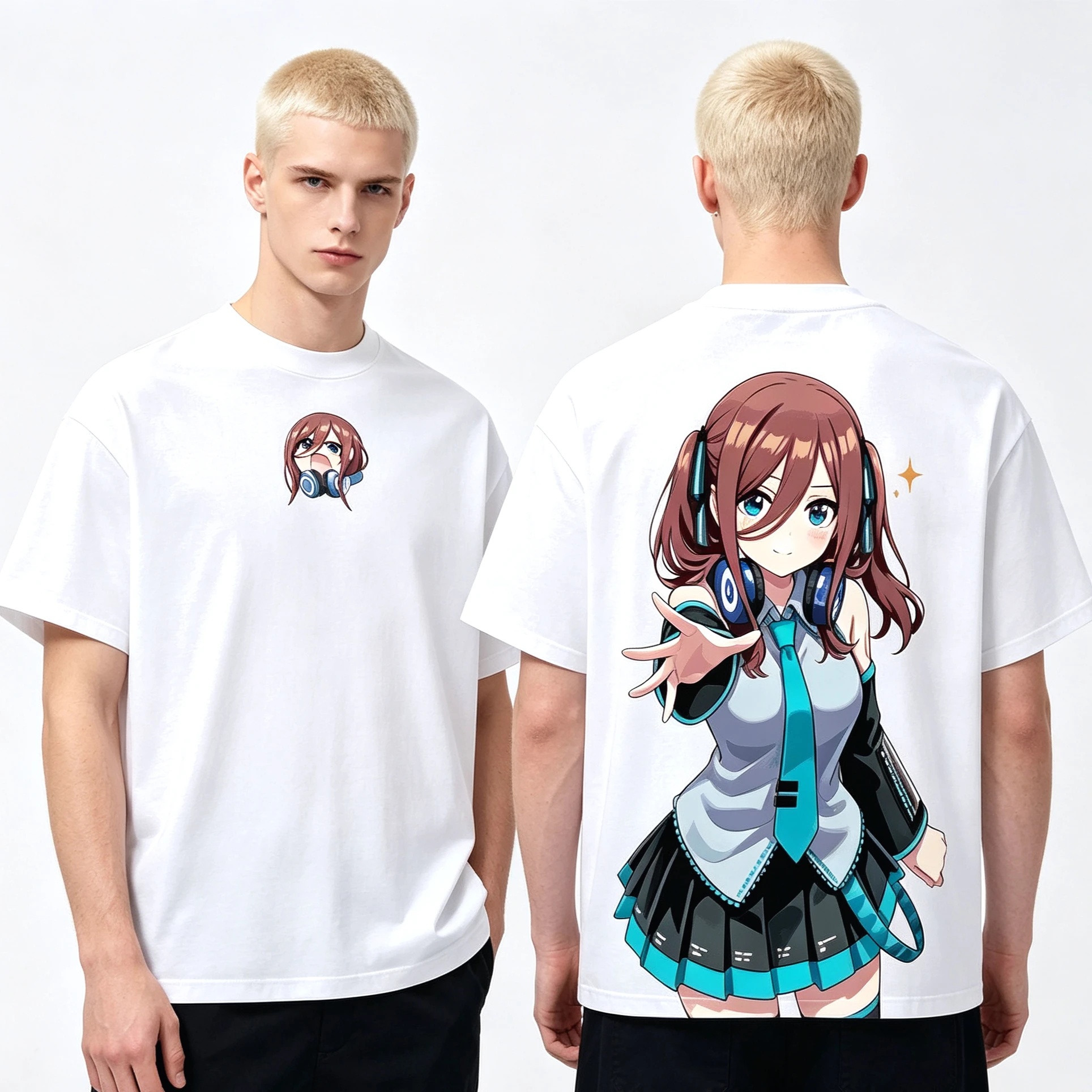 Hot Sale Anime The Quintessential Quintuplets Miku Nakano Graphic T‑Shirt Y2K Men Women Streetwear Harajuku Gothic Punk T Shirt