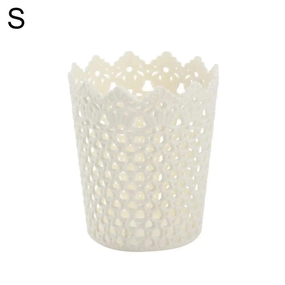 Plastic Hollow Flower Cylinder Pen Pencil Brush Holder Storage Desktop Home Organizer Hollow Flower Pen Pot Makeup Brush Holder