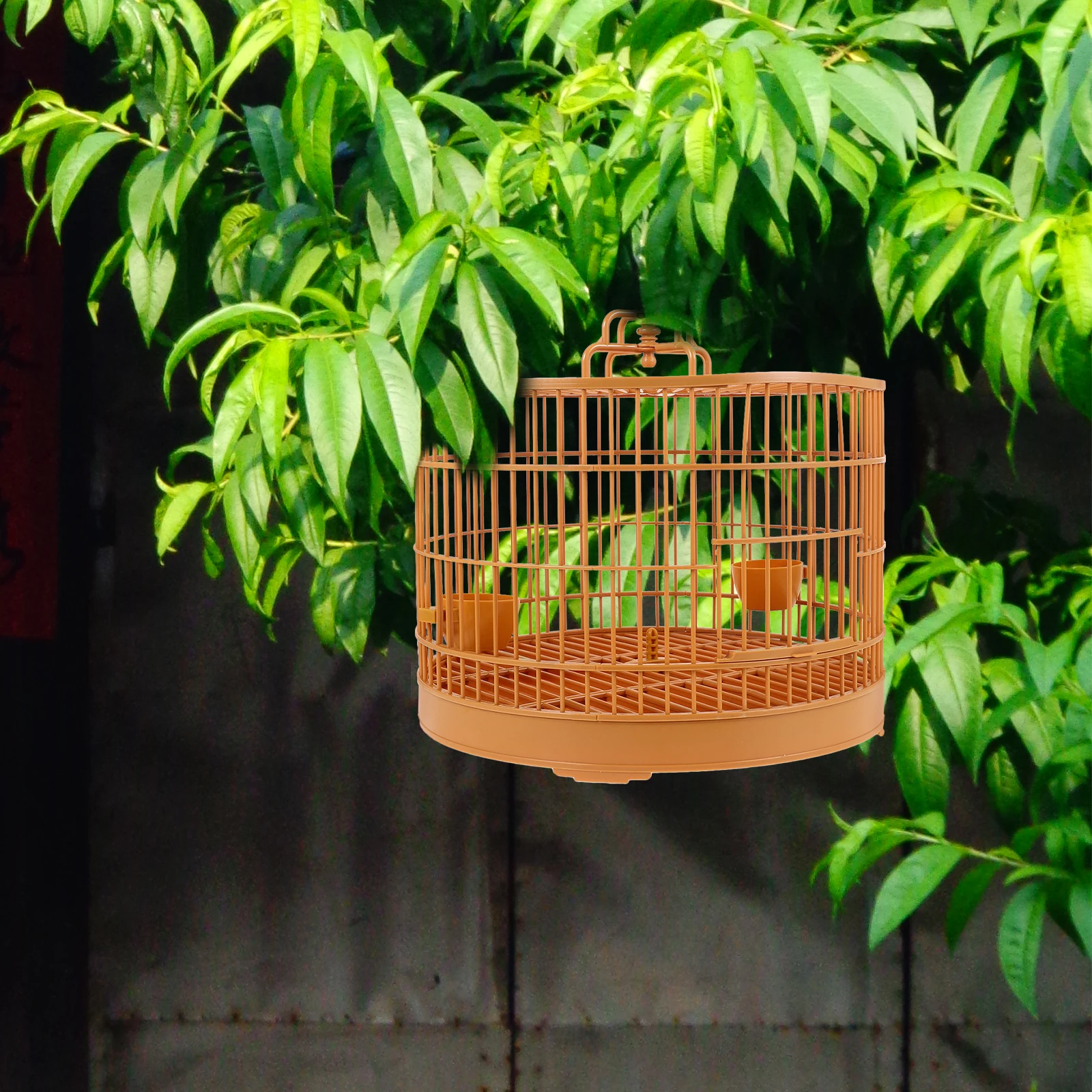 

Round Bird Cage For Parrots Plastic Hanging Cage Outdoor Decorative Vintage Style Small Animal Pet Home Spacious