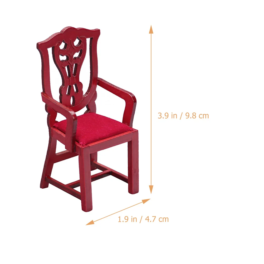 2 قطعة كرسي خشبي صغير دمية الأثاث كرسي مصغر مجموعة ديكور المنزل دمية اكسسوارات لعشاق DIY بها بنفسك