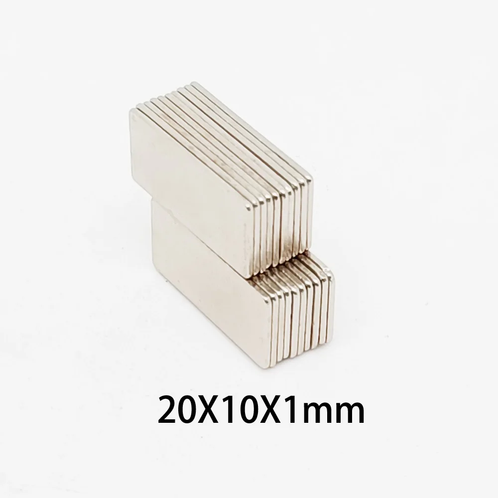 10/20/50/100/150/200/300PCS 20x10x1 Rectangular Strong Rare Earth Neodymium Magnet N35 Block Permanent Magnets 20x10x1mm 20*10*1