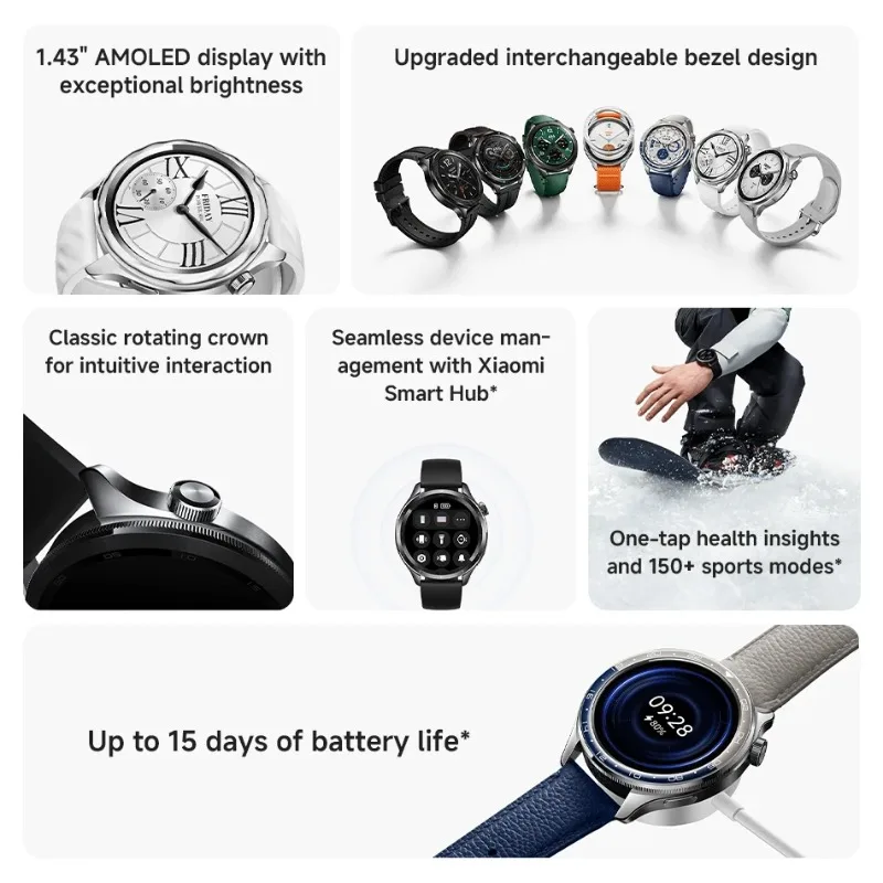 Xiaomi Watch S4 Smartwatch - AMOLED Display, NFC, Bluetooth Calling