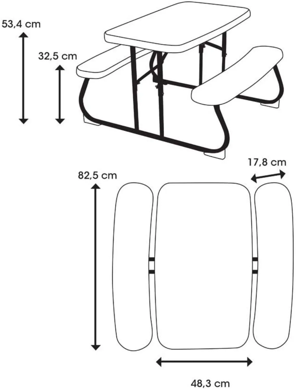 Kids Picnic Table with UV-Protected Top, Folds Flat for Easy Storage, Seats 4 Children