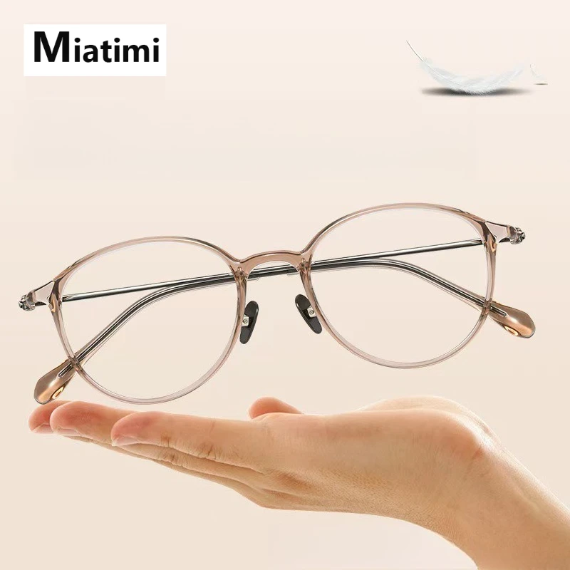 

Fashion Transparent Glasses frame men Vintage Pure Titanium Round Eyewear New Luxury Prescription Eyeglasses Frame For Women