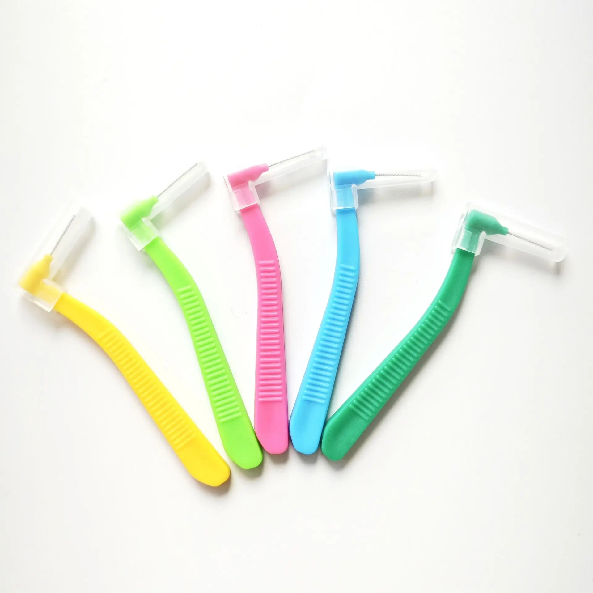 Fawnmum-cepillo Interdental en forma de L, 16 piezas, alambre de ortodoncia, cepillo de dientes de ortodoncia, cerdas suaves, cuidado bucal