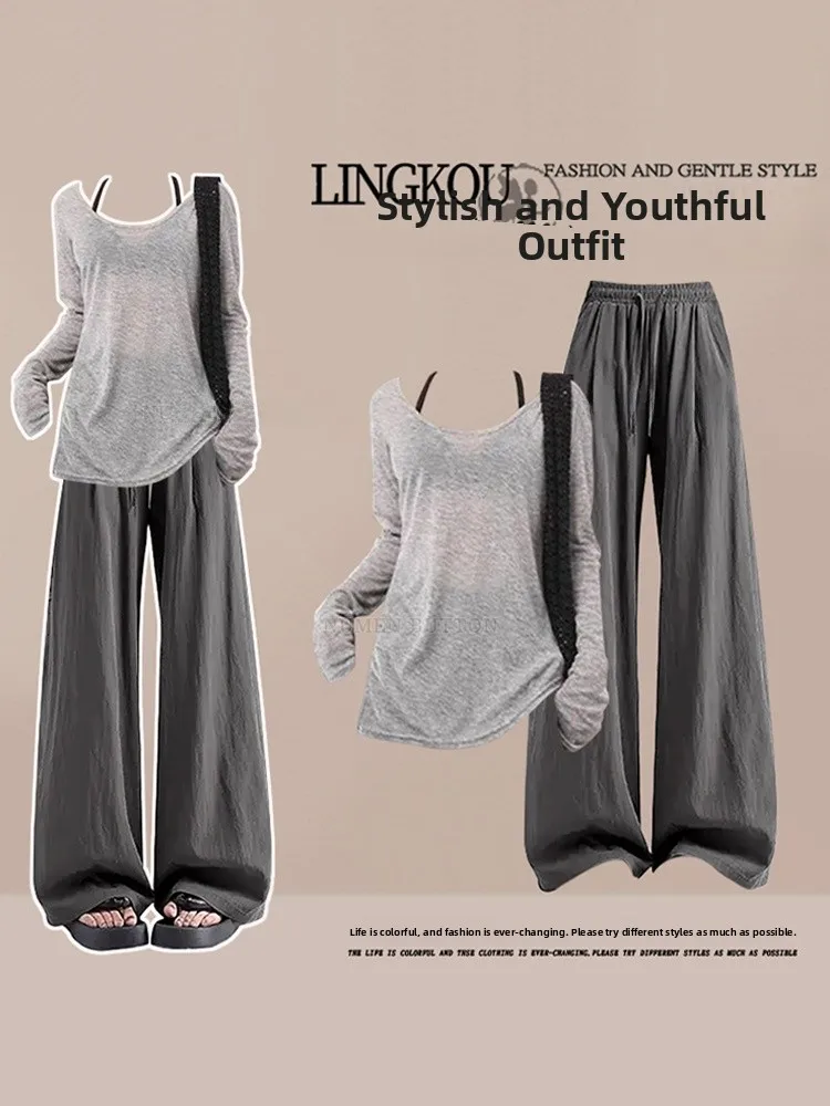 

plus Size Summer Lazy Sle Women's Knitted Slim Fit Top And orts Spor Casual Tee Piece Set Faionable Casual Outfit