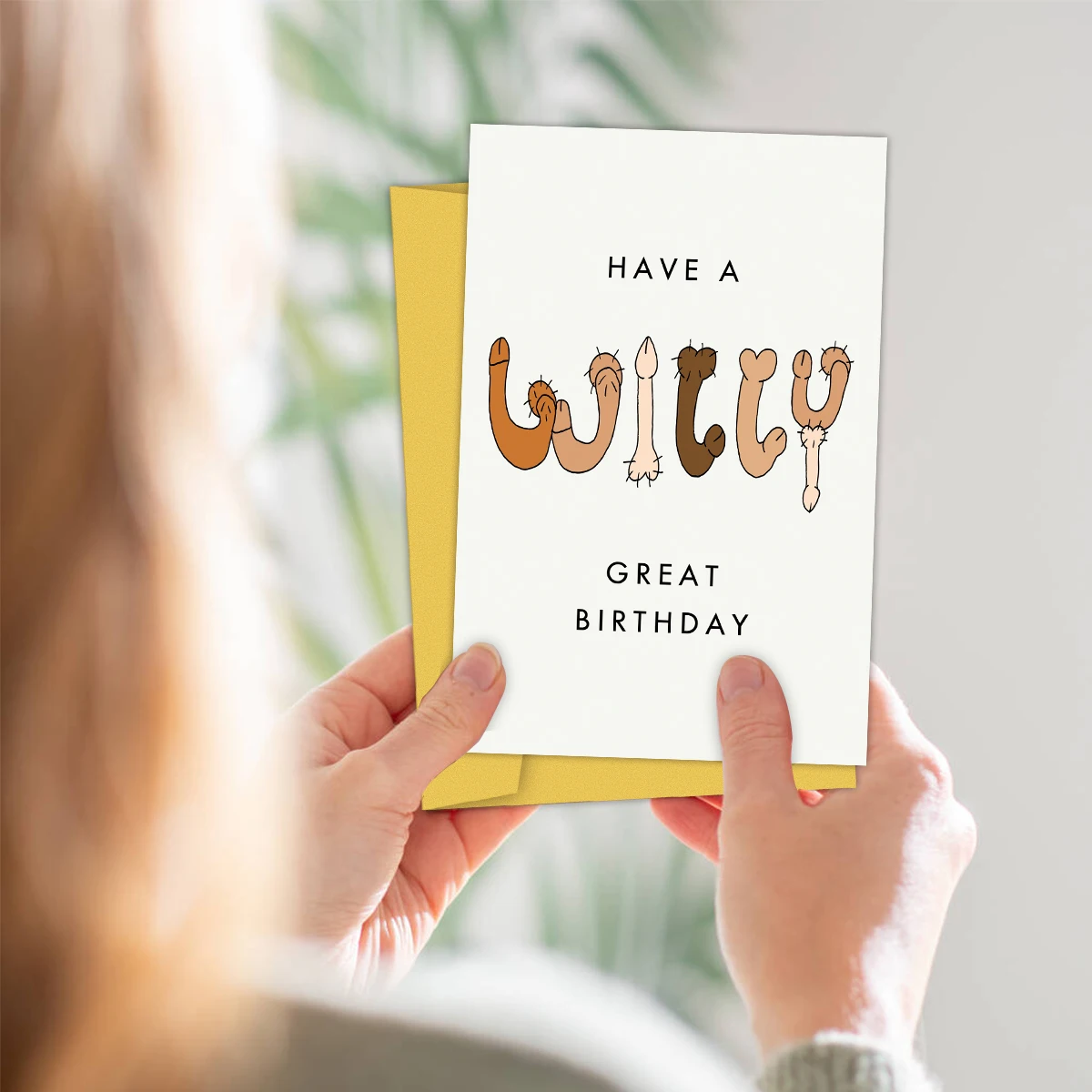 1 قطعة بطاقة عيد ميلاد وقح للنساء والرجال ، عيد ميلاد ويلي العظيم ، بطاقة تهنئة مضحكة ، الفكاهة صفيق بانتر الهجومية للأصدقاء الإناث