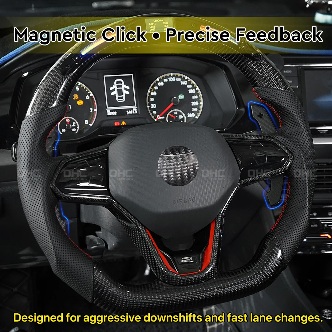 المغناطيسي ماتي ألياف الكربون مجداف المبدلات لشركة فولكس فاجن جولف 8 MK8 GTI R Line 2021 2022 2023 2024 2025 الرياضة مخصص استبدال أجزاء