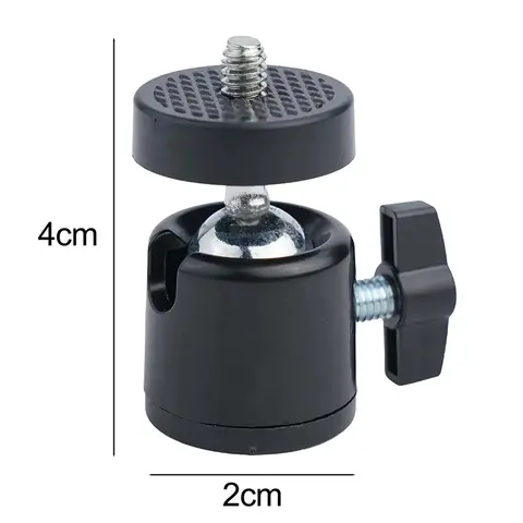 범용 미니 금속 볼 헤드 어댑터 각도 180 조정 DSLR 카메라 용 1/4 인치 나사 마이크 스탠드 LED 라이트 삼각대