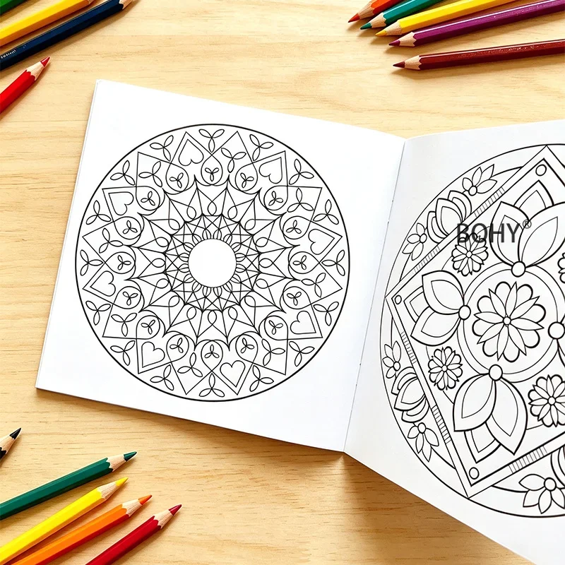 1 Exotic Mandala Meditation Coloring Book, 24 Pages of Zen Inspired Coloring Inner Pages for Adults To Relax, Art Color Practice