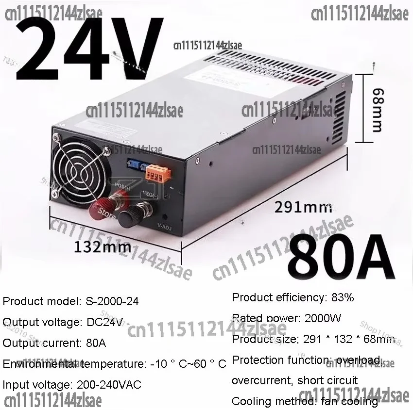 2000W High Power Switching Power Supply, 24V 36V 48V Adjustable Transformer Constant Voltage Current Digital Display 110V/220V