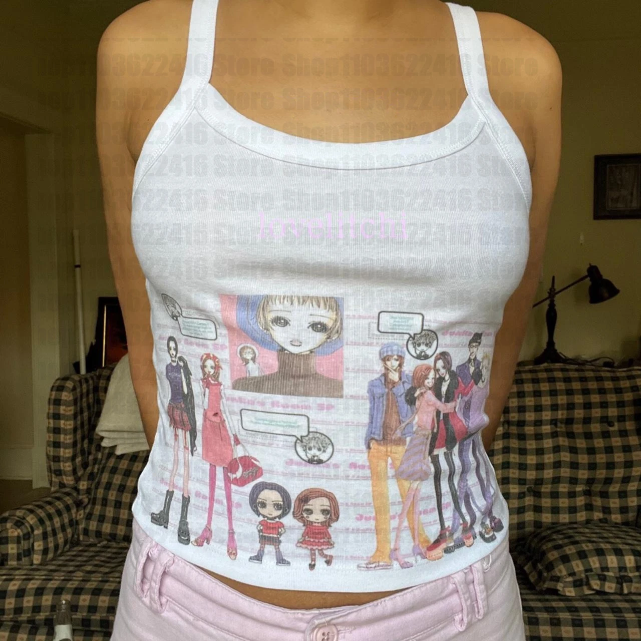 Y2k Nana Anime Aesthetic Sweet Sexy Tanks Tops Women Sleeveless Casual Print Harajuku All Match Crop Top Coquette Camis Clothes