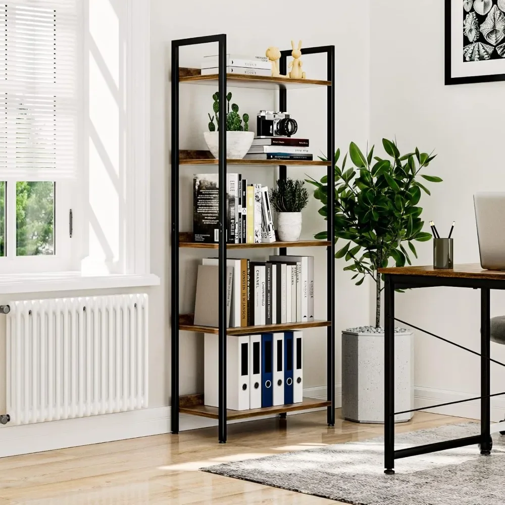 5 Tier Display Racks, Home Office Display Shelves, Self-Standing Storage Shelf Units for Bedrooms and Living Rooms