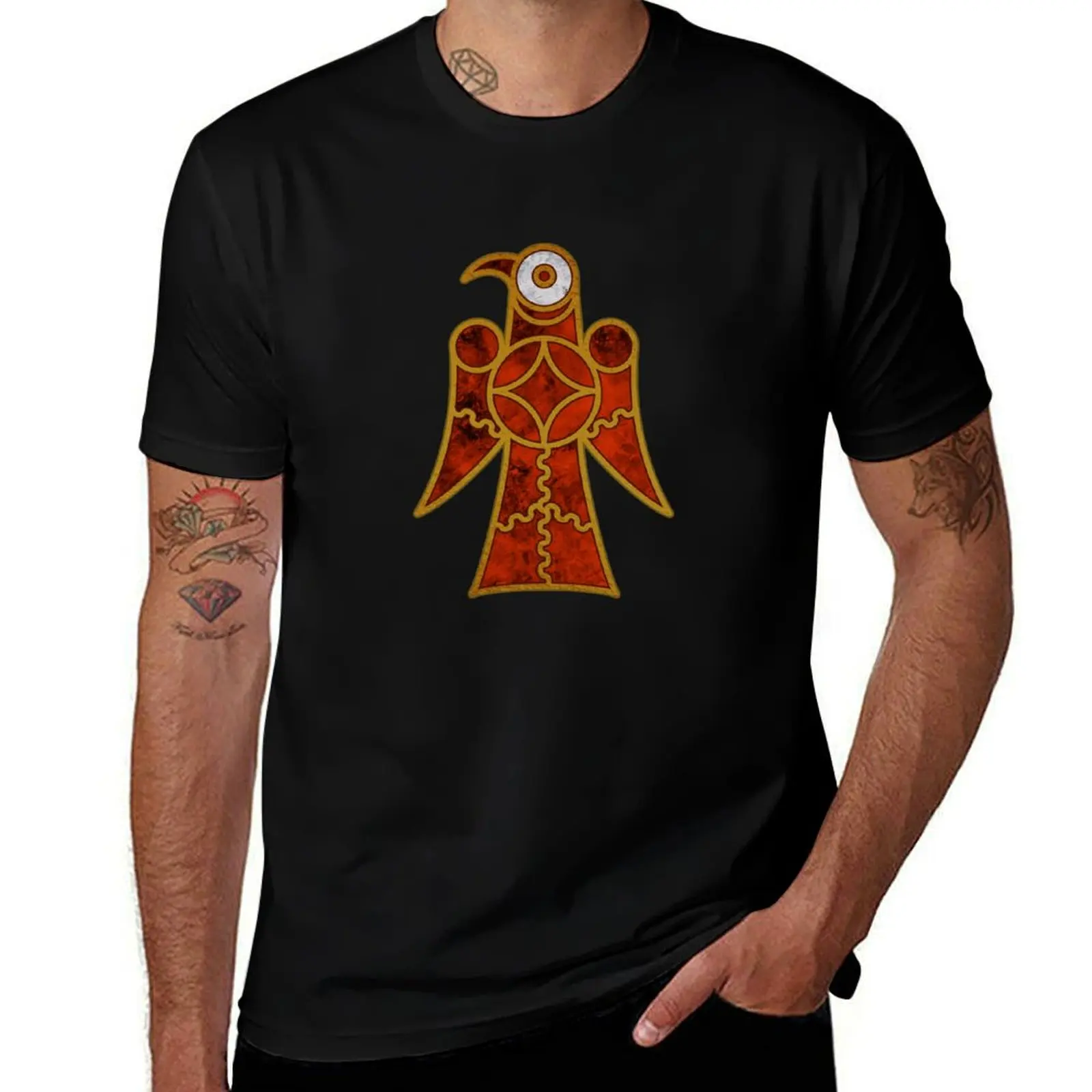 Anglo Saxon Bird T-Shirt Classic Crew Neck Cotton T-Shirt