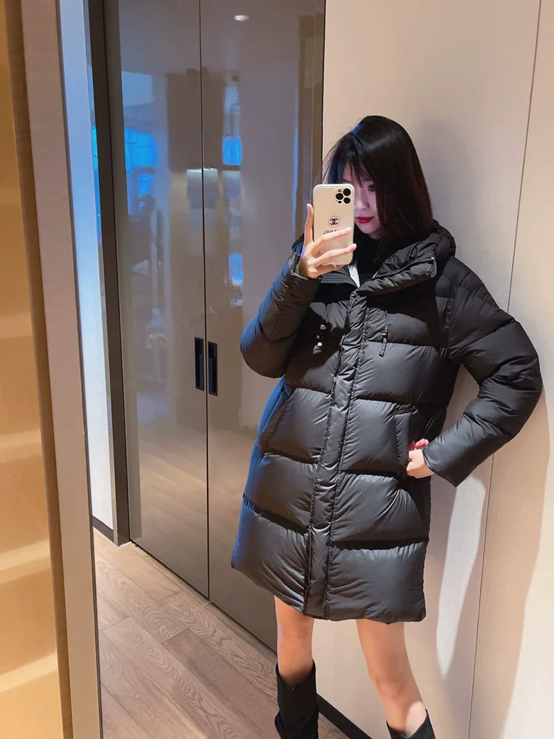2025 winter new style jacket, loose fit, large size, mid-length, duck down jacket for women