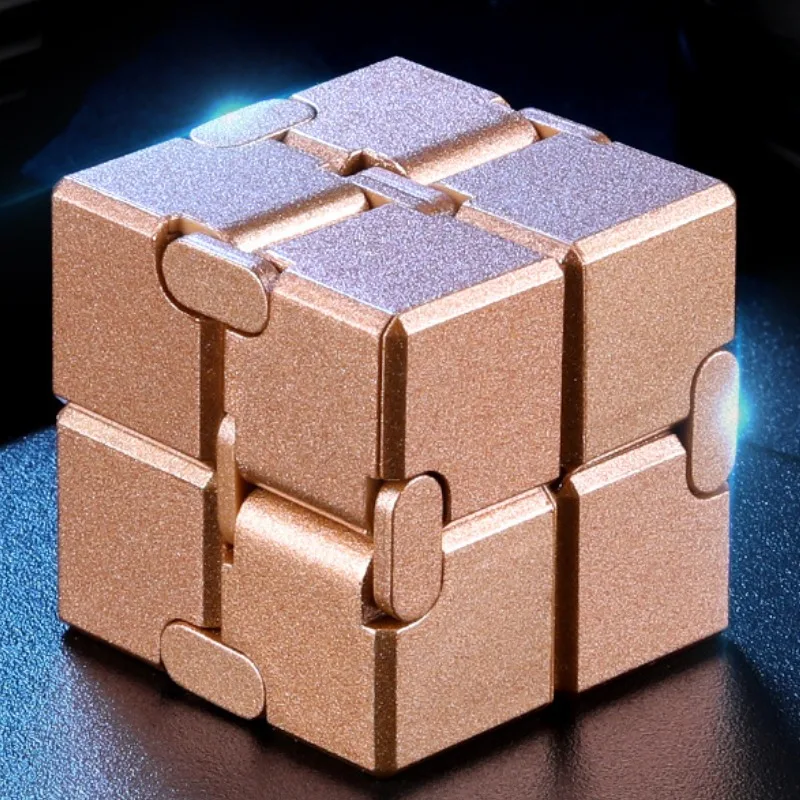 1pcs Infinity Cube Versatile Stress Reliever Adult Stress Relieving Metal Alloy Block Finger Toy Gifts for Teens Rubix Cube