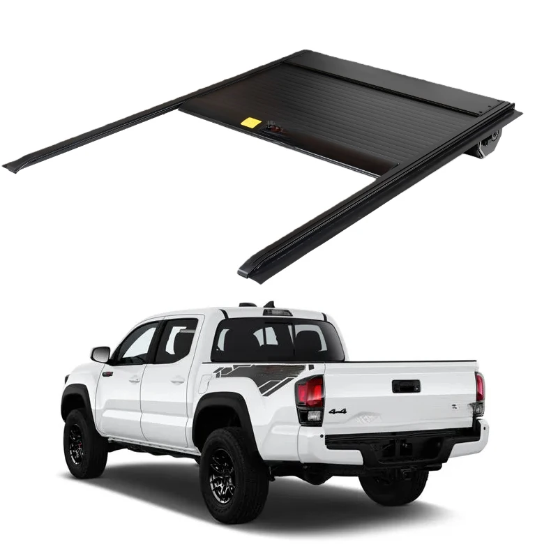 Heavy Duty Manual Aluminum Retractable Truck Bed Cover, Waterproof Roller Shutter for Short Bed Pickups