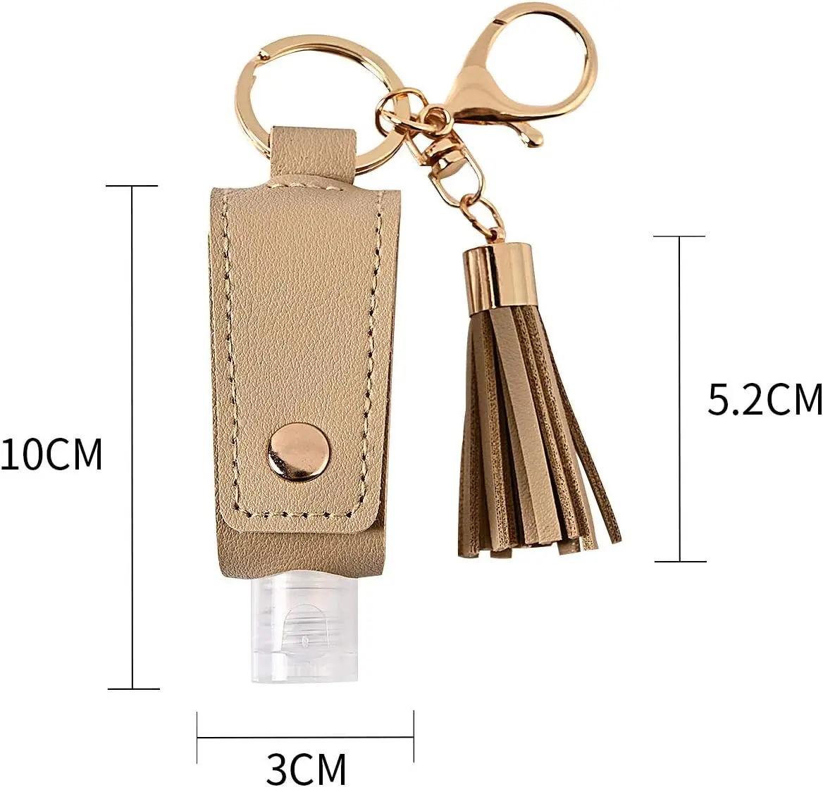 Multifunction Portable Travel Bottle Keychain Hand Sanitizer Bottle PULeather Tassel Key Chain Car Keychain Key Ring Accessories