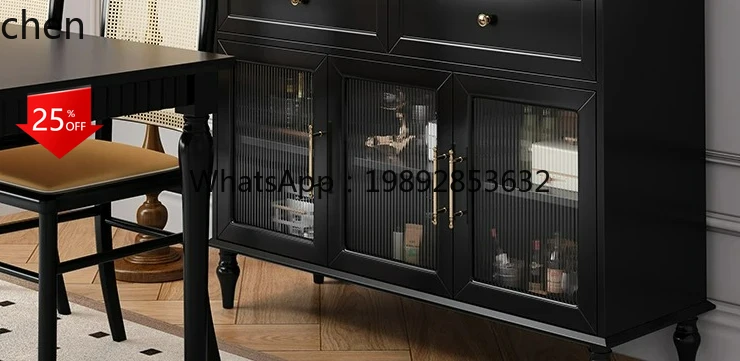 HXL Retro Sideboard Wine Cabinet Storage Cabinet Wall-Mounted Integrated Floor Tea Storage