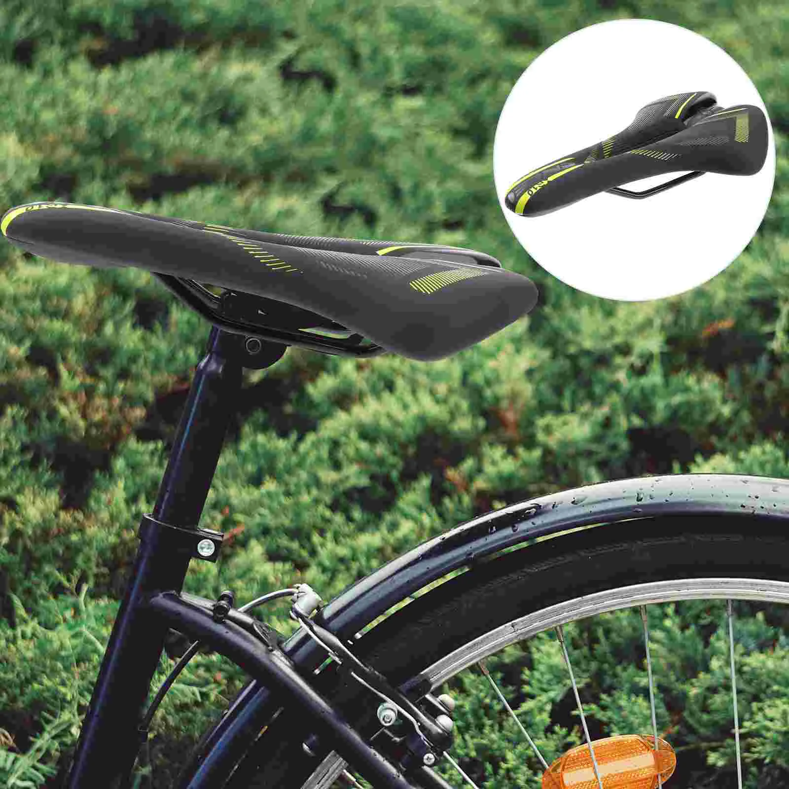 Bike Saddle Mountain Bike Comfort Seat Seat Cycling Seat Cushion Pad (Yellow) bike seat comfortable bike seats