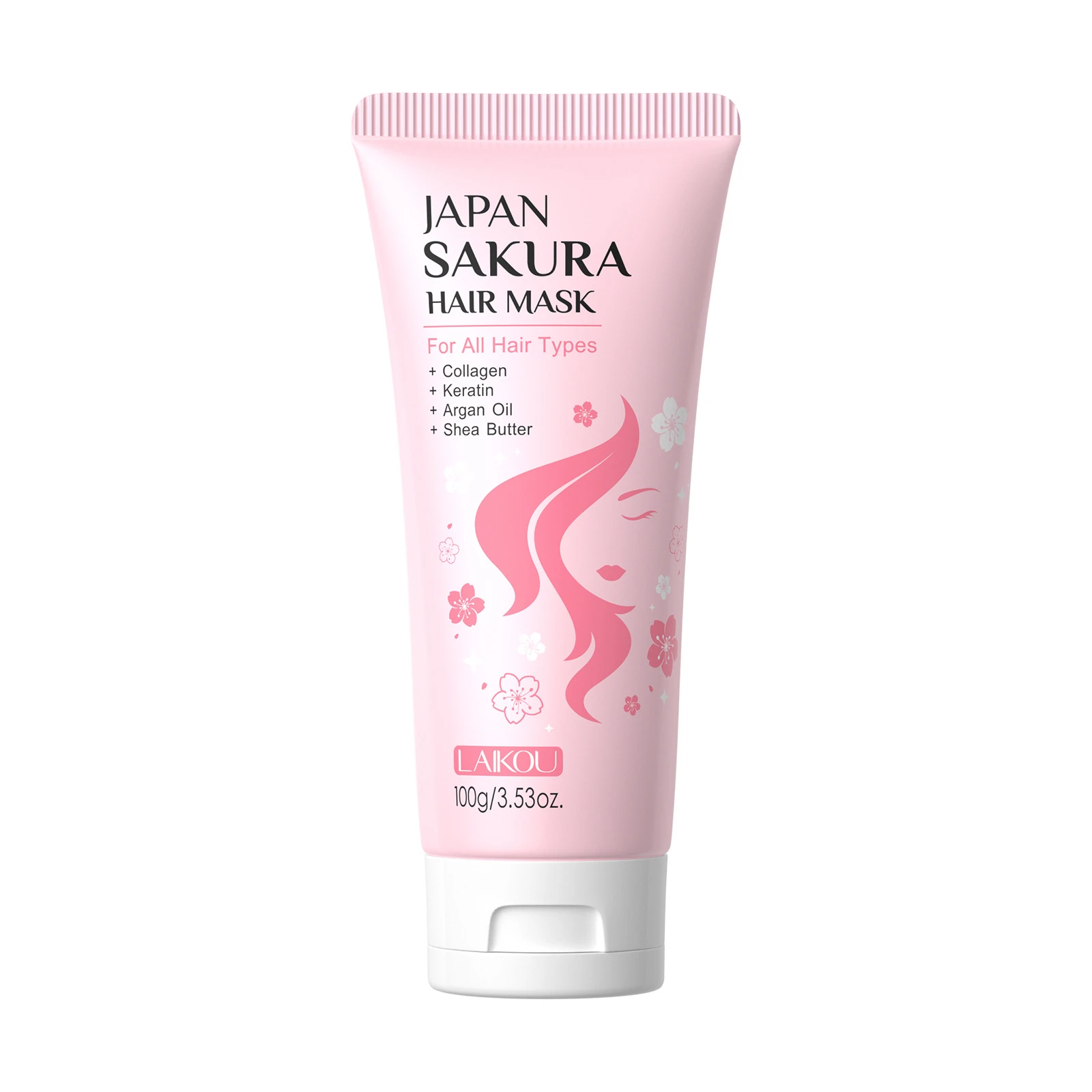 

LAIKOU Sakura Hair Mask, Deep Moisturizing Hair Treatment for Dry Damaged Hair, Smoothing Anti Frizz Filler 100g