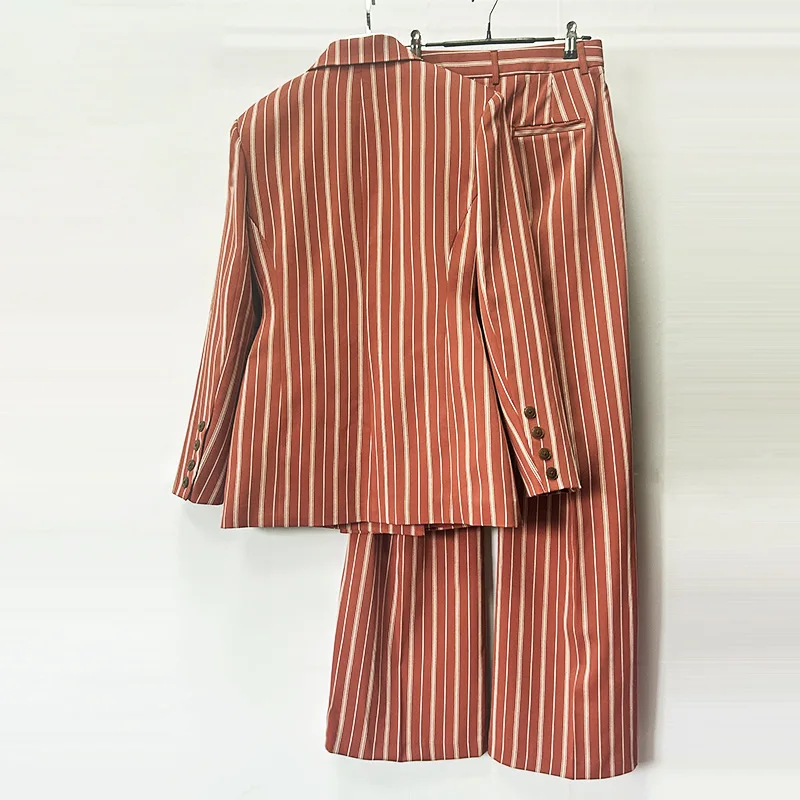 Advanced Striped Suit for Women 2025 New Style Temperament Suit Straight Leg Pants Slim Fit Two-Piece Set