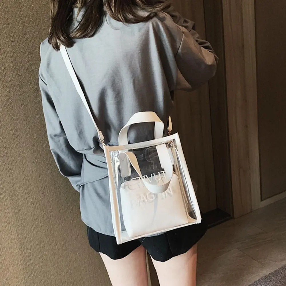 PVC Jelly Bag Women Transparent Handbags Summer Beach Clear Shoulder Bags Fashion Crossbody Bags