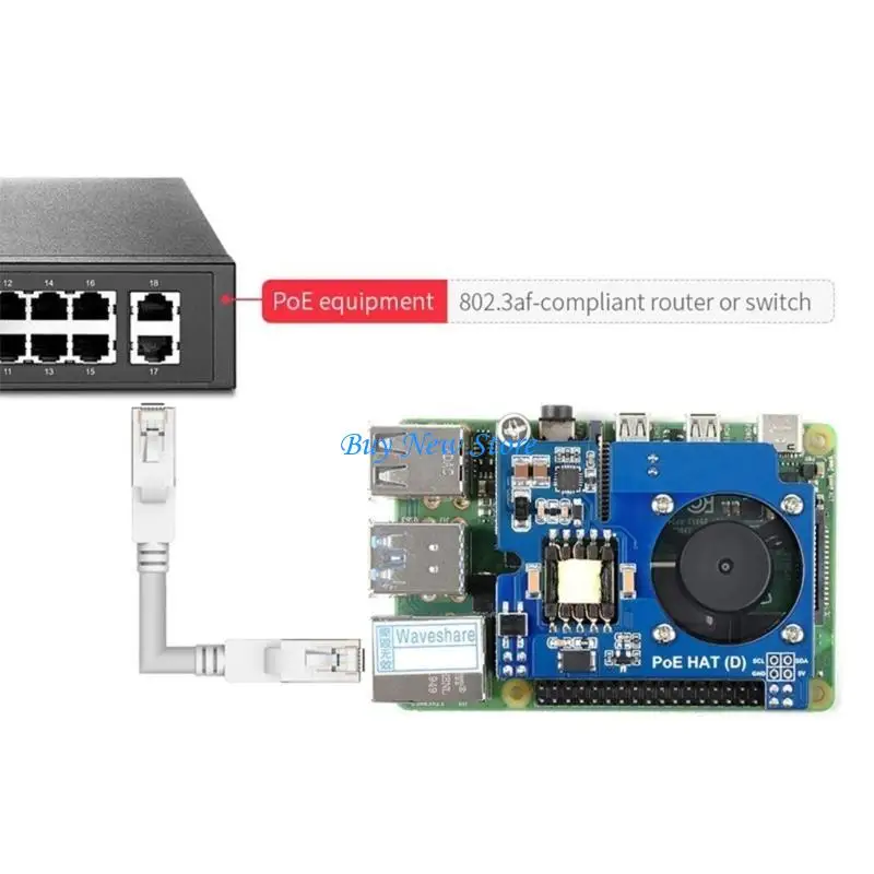 

20ce poe hat для raspberrypi 4/3b+ с охлаждающим вентилятором, установленным на стойку 802,3 аф.
