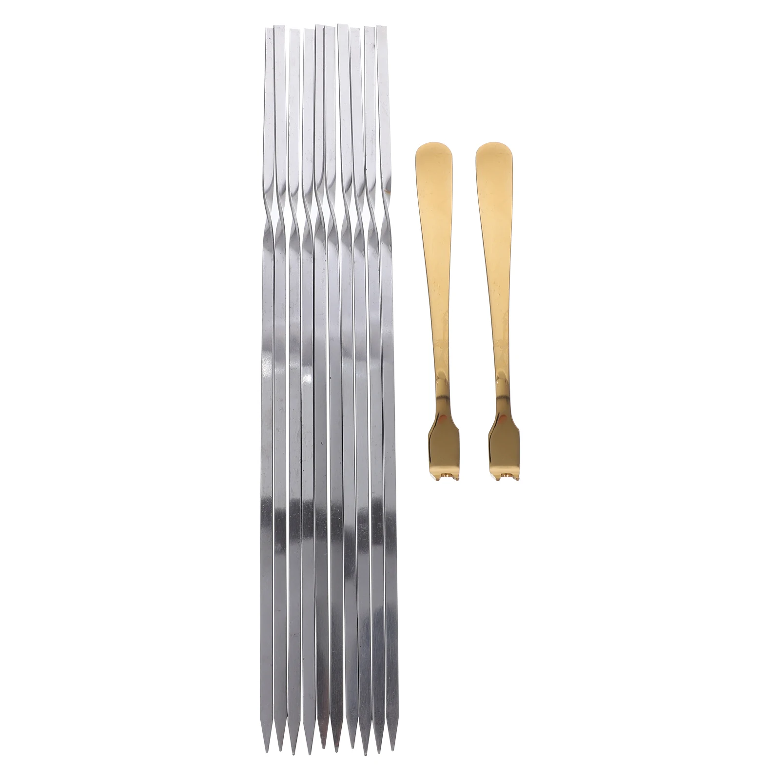 

12 Pcs Cooking Barbecue Needle Picking Meat Fork Set Bbq Skewer Tool Stainless Steel Skewers