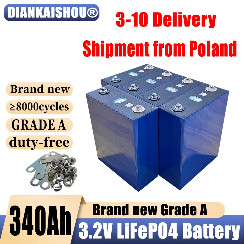 Brandneue Grade-A 3,2V 340Ah LiFePO4 Deep-Cycle-Batterie für Wohnmobile, Wohnwagen und Golfcarts |   Hochleistungs-Motorstartbatterie