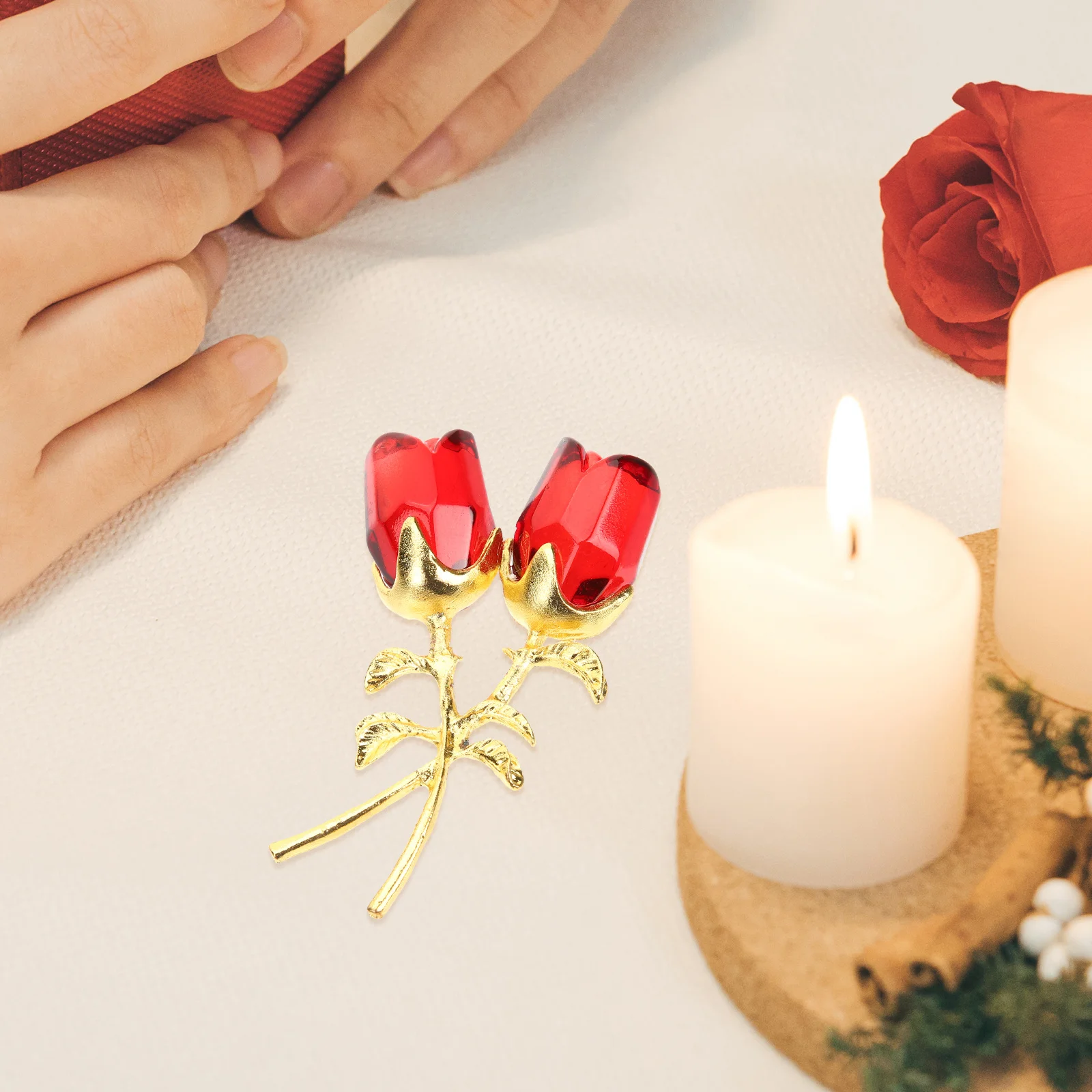 

1pcs Rose For Valentine Wedding Anniversary Party Home Decoration Crystal Valentine Crystal Flowers Rose Figure Gift Figure