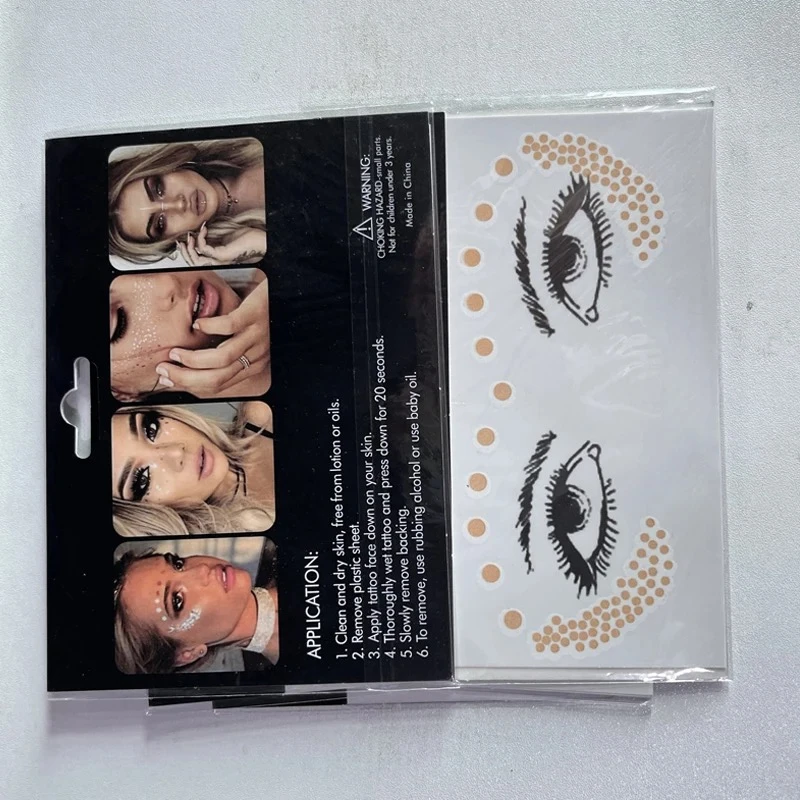 1pcs Waterproof Frecks Flash Tattoo Fashion Blad Fish Scales Pattern Gold Face Tattoo Beauty Make Up Body Art Eye Shadow Decal