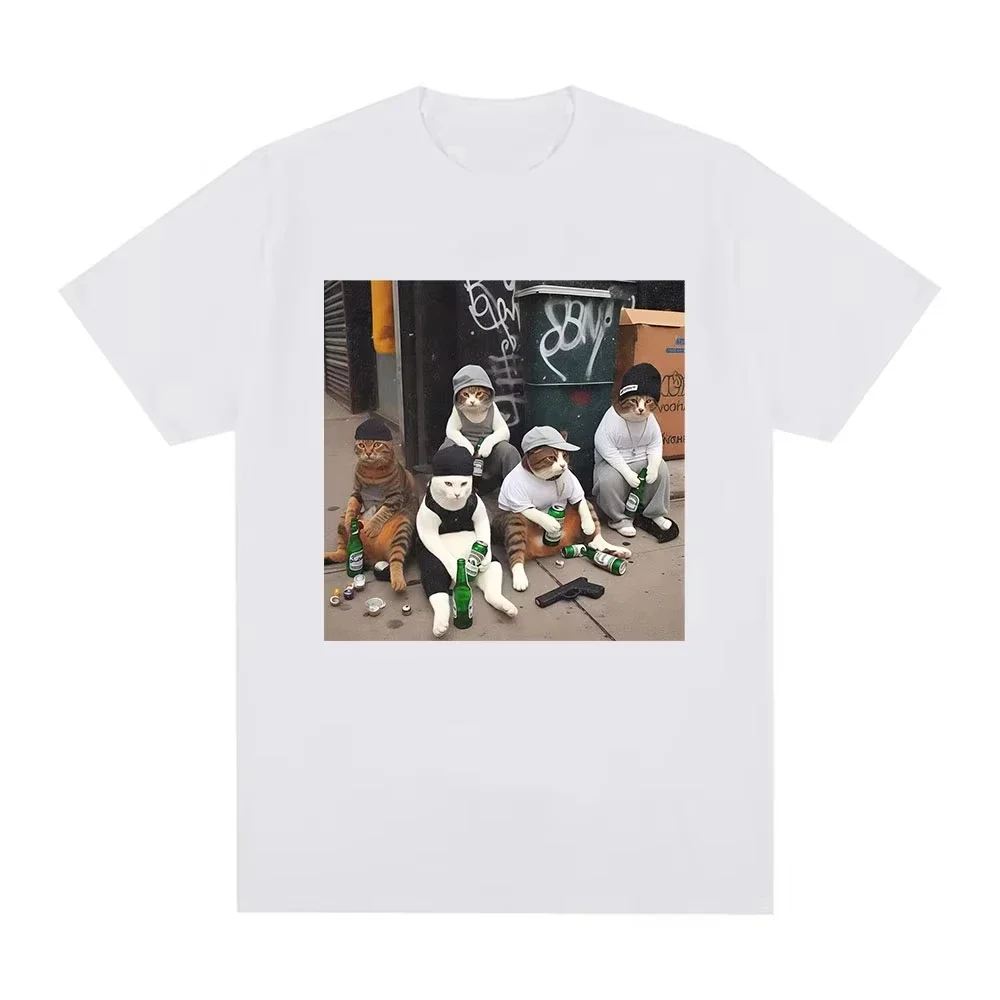2026 Sale Cat Gang Graphic Clothes for Women Fashion Vintage Short Sleeve Gothic Harajuku Short Sleeve Casual Aesthetic Clothe