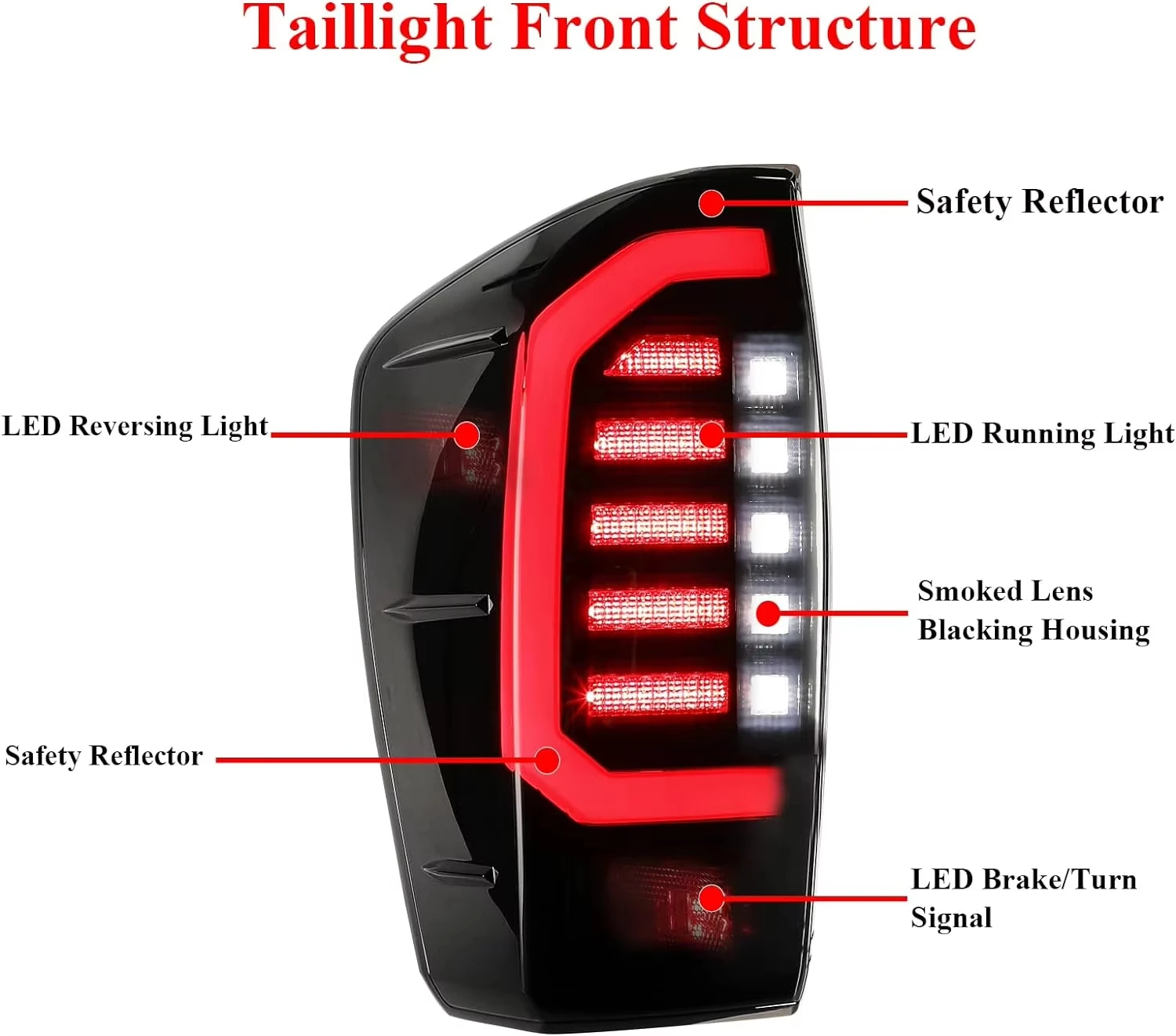 LED Brake Tail Light Rear Lamp Fit for 2016 2017 2018 2019 2020 2021 2022 Toyota Tacoma New upgrade Lights Smoked A pair