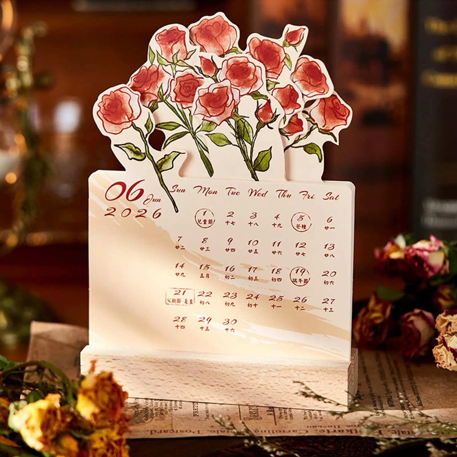 

2026 Monthly Desk Calendar Weekly Monthly Wooden Base Vintage 2026 Calendar Deck Decor For Agenda Appointment Planning New Year