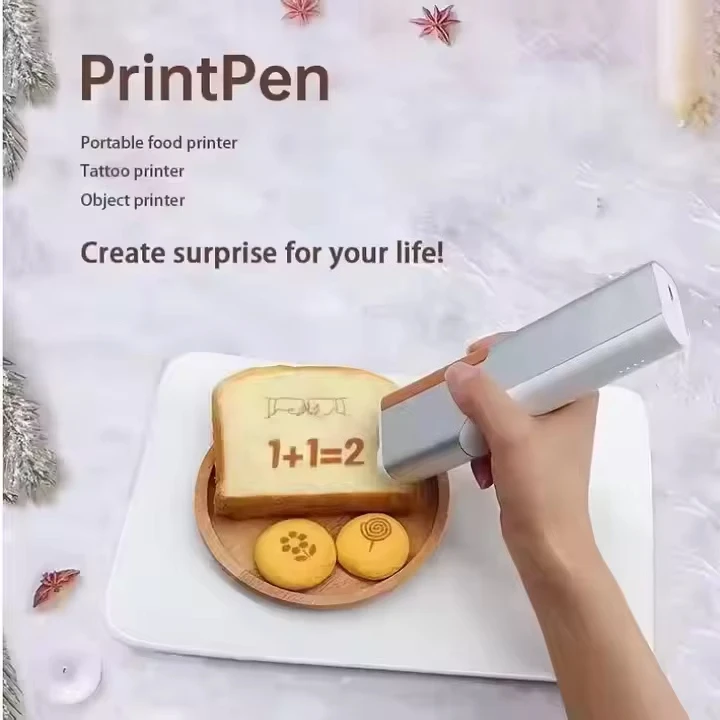 Print Pen Handheld Food Printing Pen Coffee Latte Printer Inkjet Small Portable Edible Ink Printer