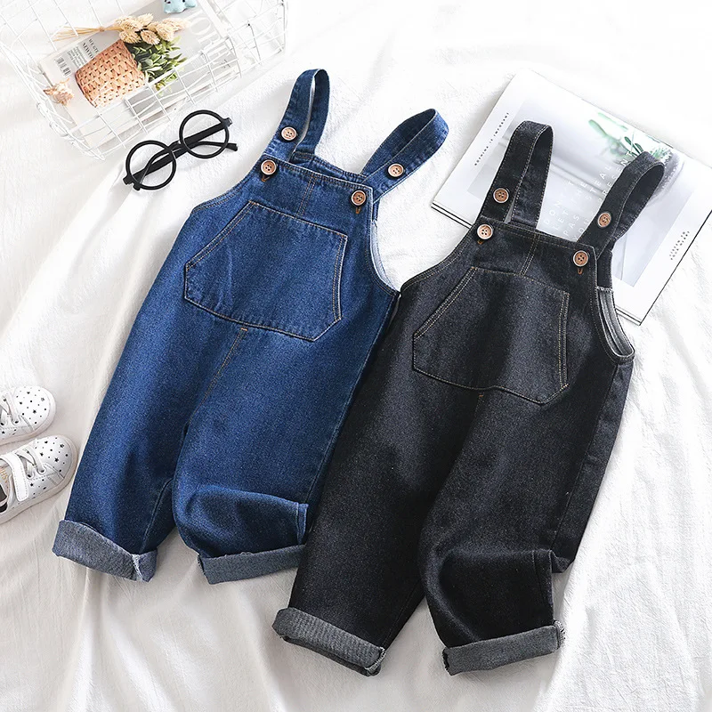 DIIMUU Baby Children Boys Clothing Girls Toddler Overalls Denim Pants Jumper Infant Kids Jumpsuits Trousers Dungarees Playsuits