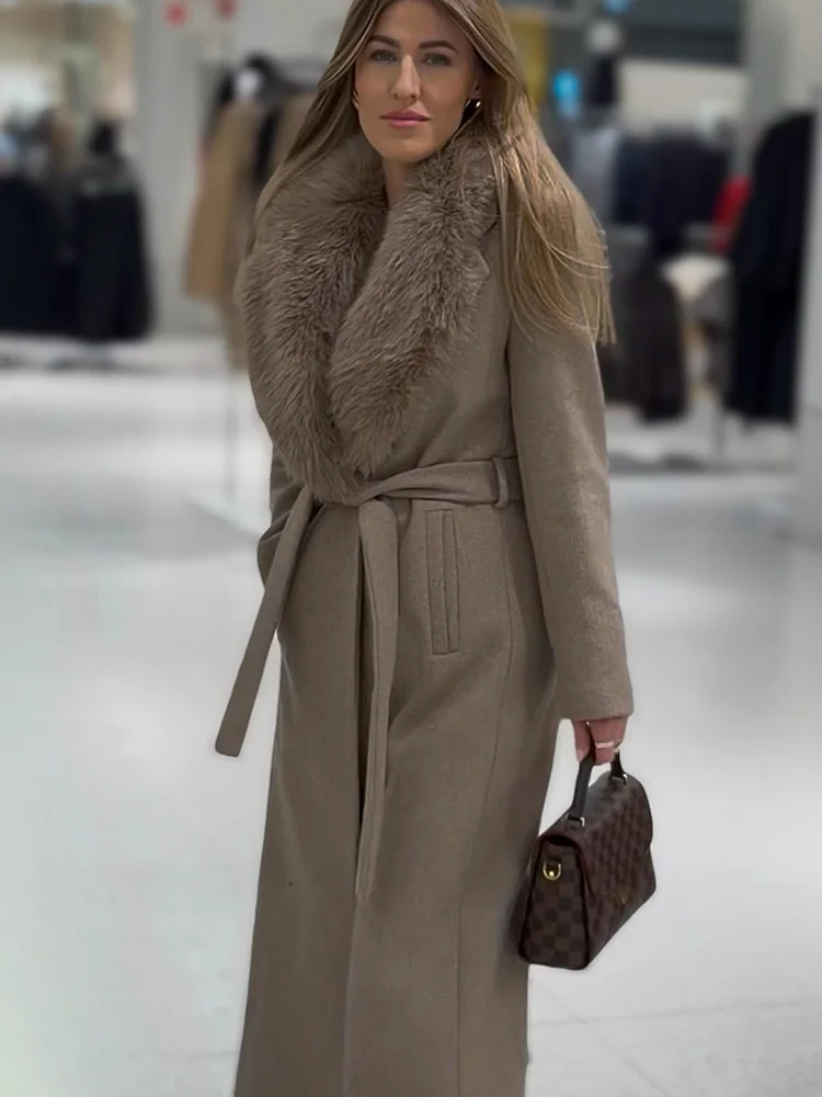 HH Vrouwen Herfst Mode Revers Geruite Zakken Jas Vrouwelijke Eenvoudige Temperament Warme Streetwear Single-breasted Riem Jas