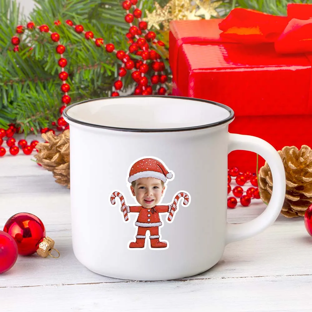 Personalisierte Weihnachtsmann-Aufkleber für das Gesicht, geeignet für Geburtstagsfeiern, Weihnachtsfeier-Dekorationsetiketten